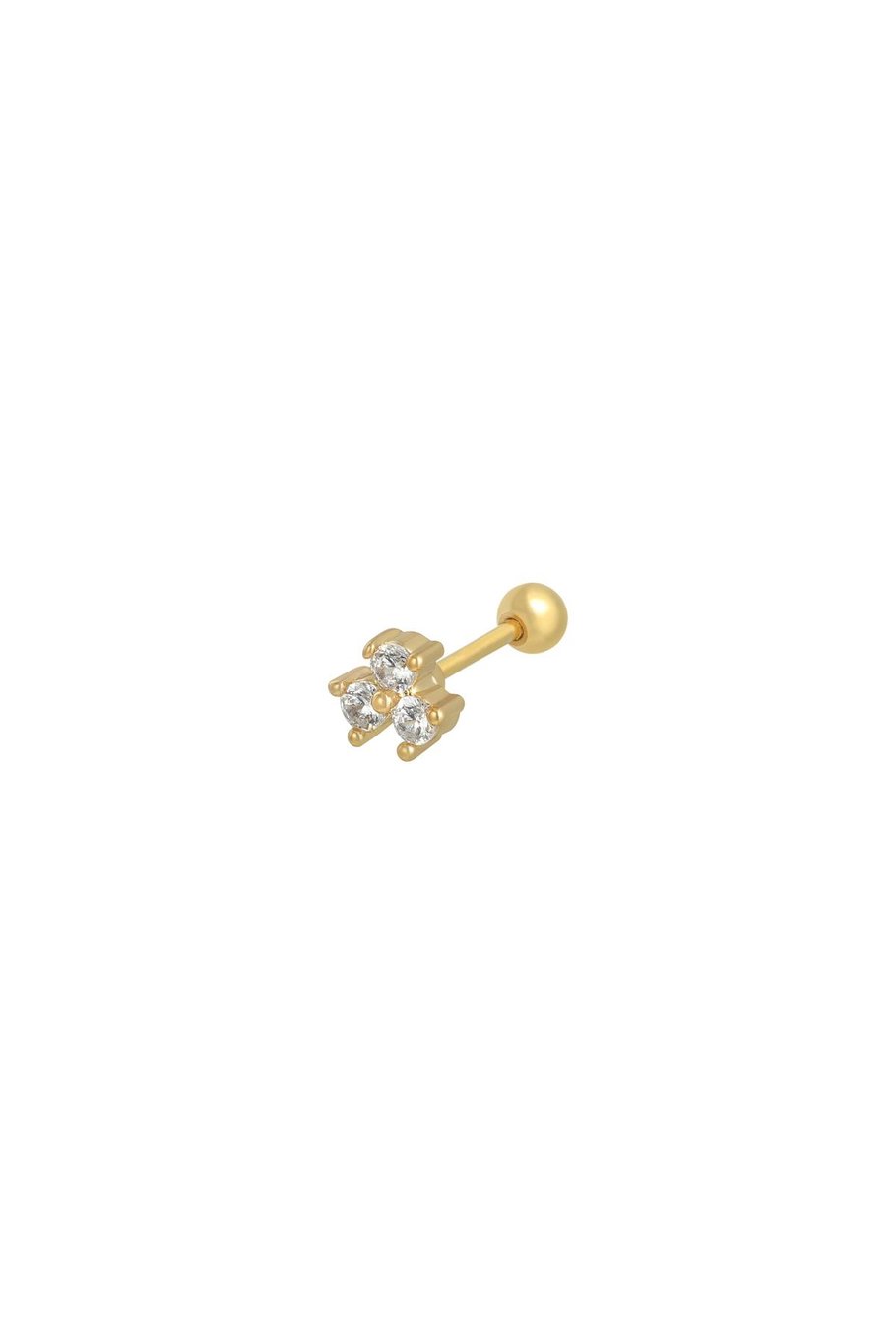 Ohrringe Triple Luck Goldfarbe Kupfer,Edelstahl 